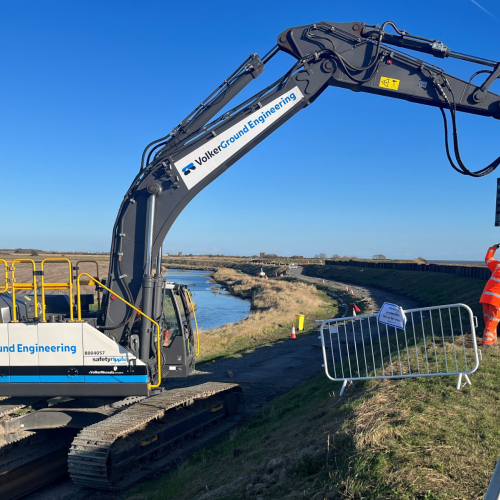Piling rig on site at Shoeburyness.
