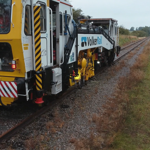 A Beaver tamper tamping track