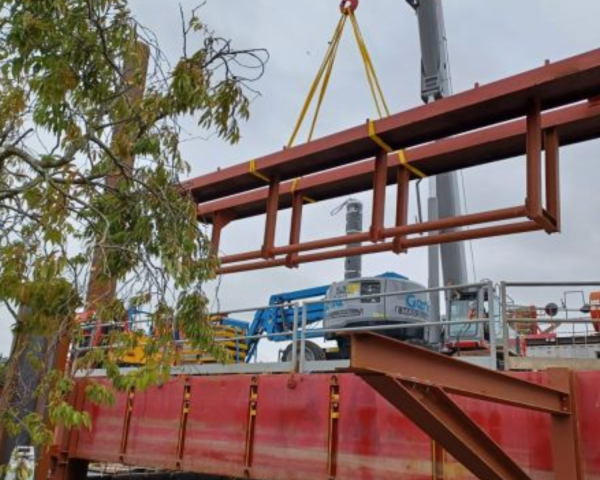 Piling rig on site at Tarrant Wharf.
