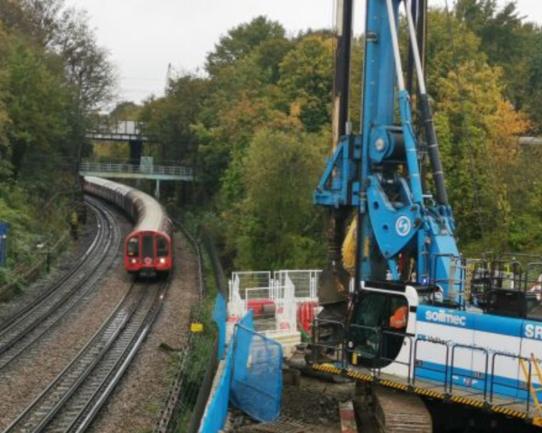 Piling rig on site at at Old Oak Common